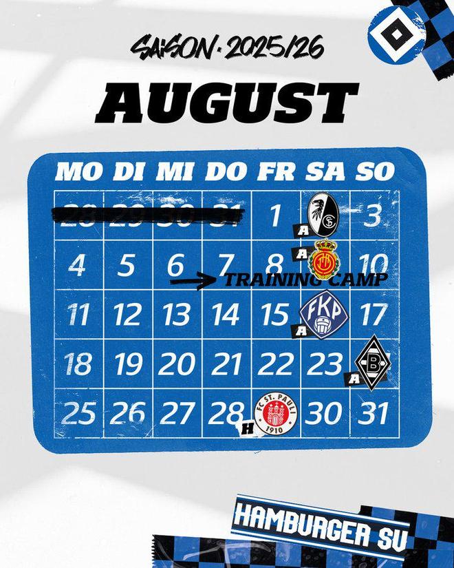 漢堡8月賽程，新季期待，德甲就緒！